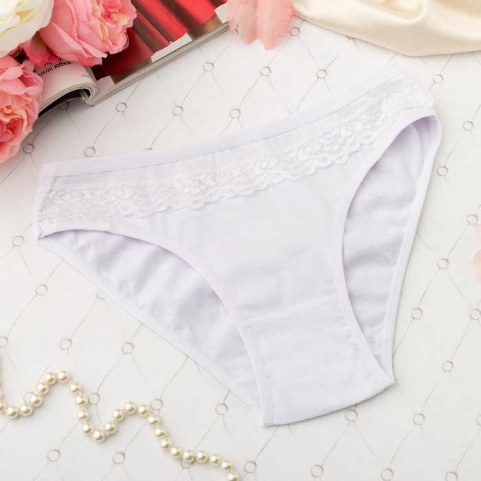 Трусы женские слипы, кружево, Collorista 3061, цвет белый, р-р 42-44