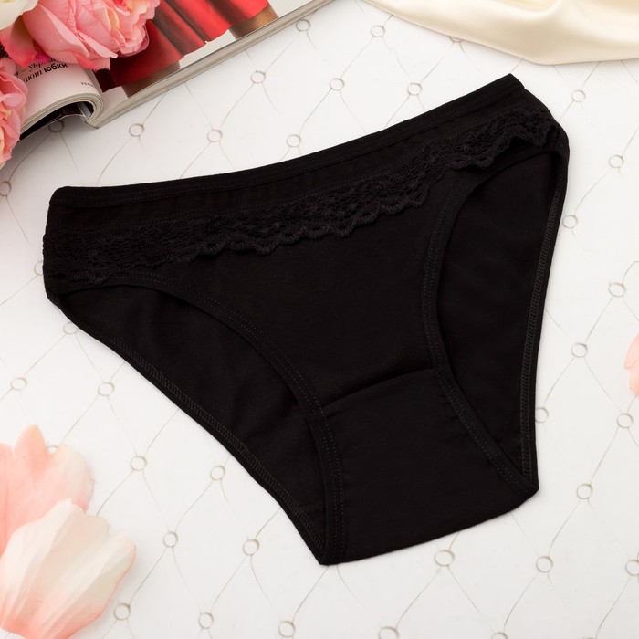 Трусы женские слипы, кружево, Collorista 3061, цвет чёрный, р-р 44-46