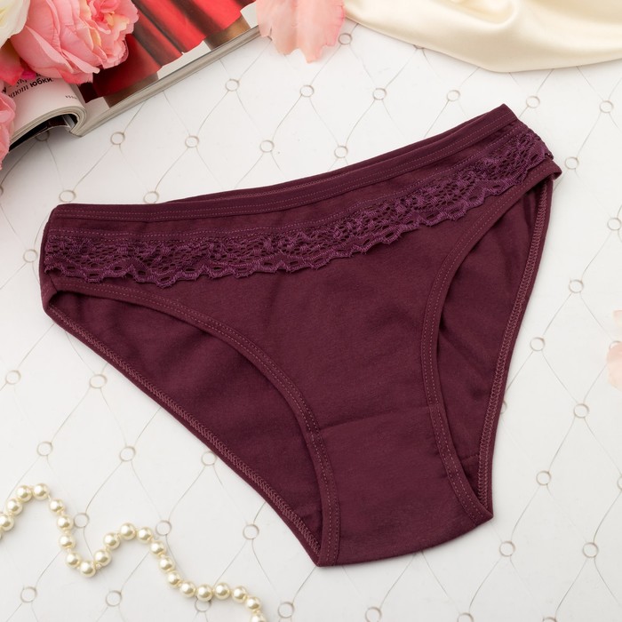 Трусы женские слипы, кружево, Collorista 3061, цвет бордо, р-р 44-46