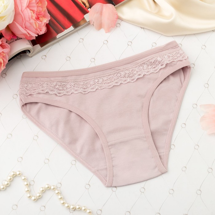 Трусы женские слипы, кружево, Collorista 3061, цвет пудровый, р-р 42-44