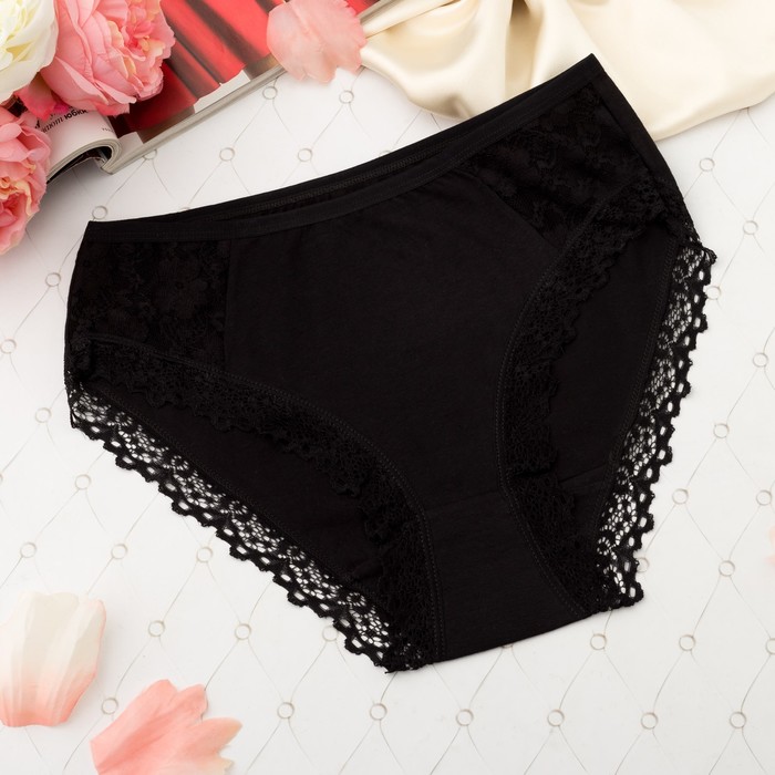 Трусы женские слипы Collorista (кружевные вставки), размер 48-50, цвет чёрный