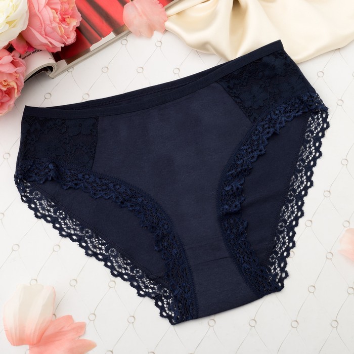 Трусы женские слипы Collorista (кружевные вставки), размер 48-50, цвет тёмно-синий