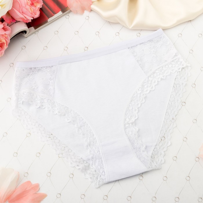 Трусы женские слипы Collorista (кружевные вставки), размер 48-50, цвет белый