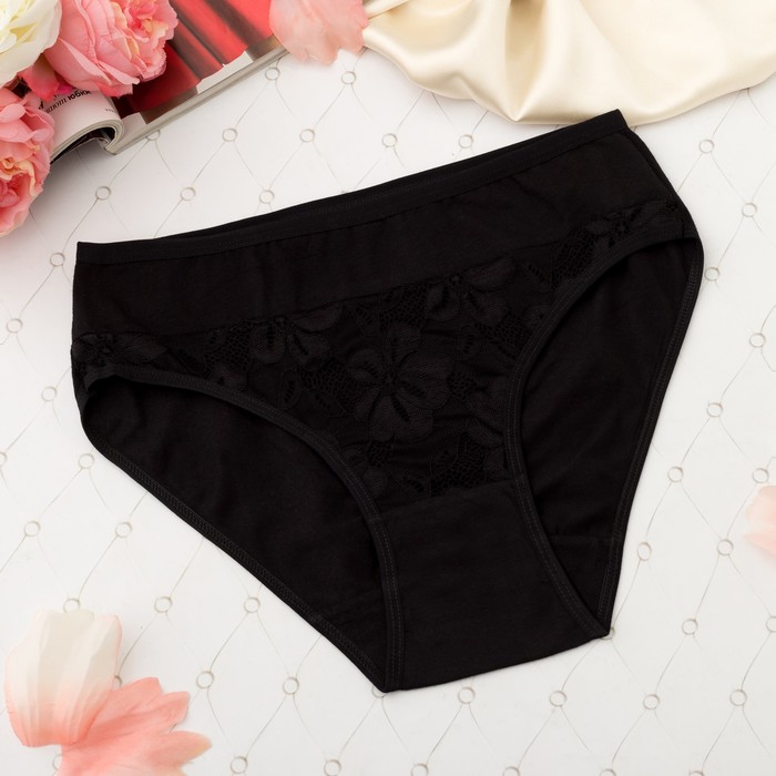 Трусы женские слипы Collorista (кружево спереди), размер 46-48, цвет чёрный