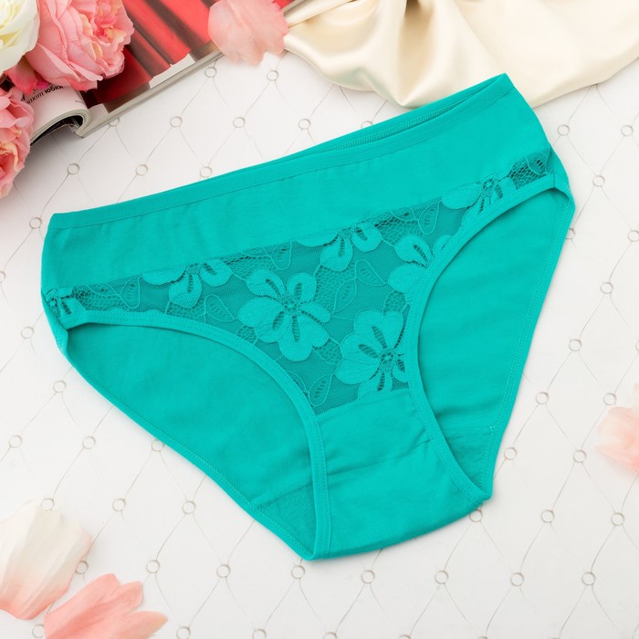 Трусы женские слипы Collorista (кружево спереди), размер 46-48, цвет бирюзовый