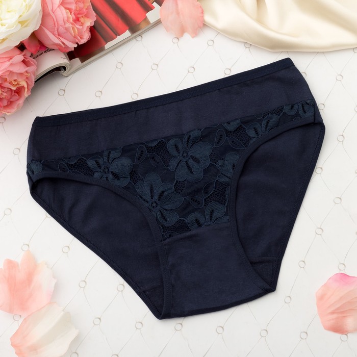 Трусы женские слипы Collorista (кружево спереди), размер 48-50, цвет  тёмно-синий