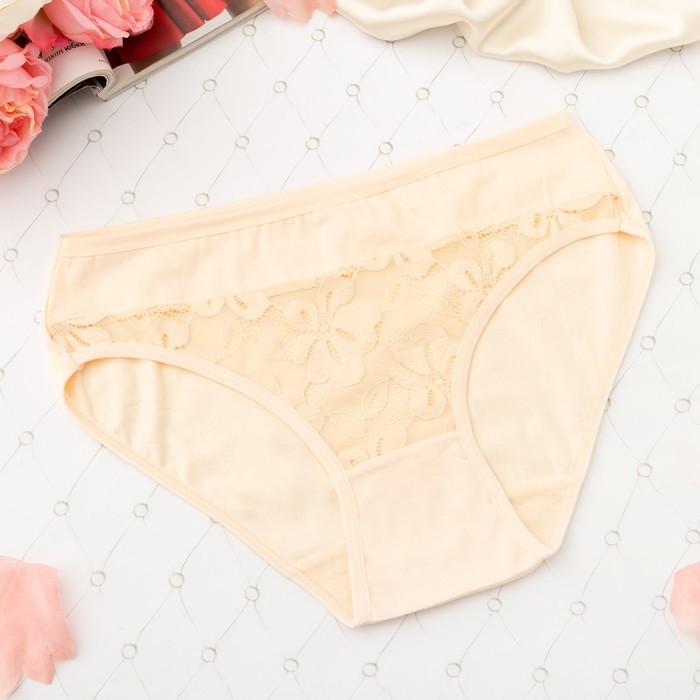 Трусы женские слипы Collorista (кружево спереди), размер 50-52, цвет экрю