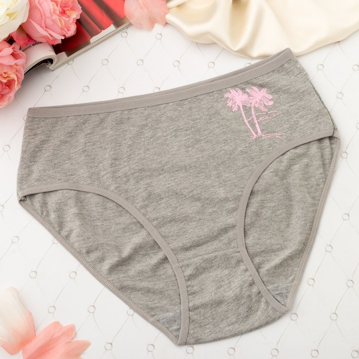 Трусы женские слипы Collorista "Курортные", размер 52-54, цвет серый 7026