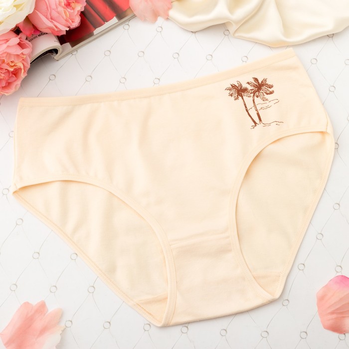 Трусы женские слипы Collorista "Курортные", размер 54-56, цвет экрю 7026