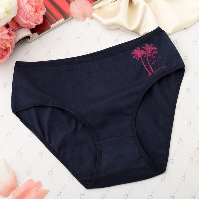 Трусы женские слипы Collorista "Курортные", размер 50-52, цвет тёмно-синий 7026