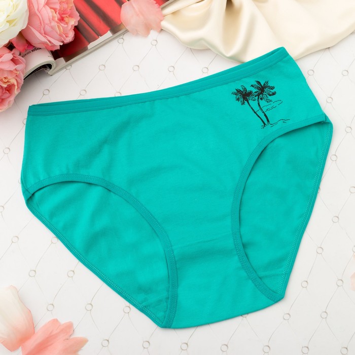 Трусы женские слипы Collorista "Курортные", размер 54-56, цвет бирюзовый 7026