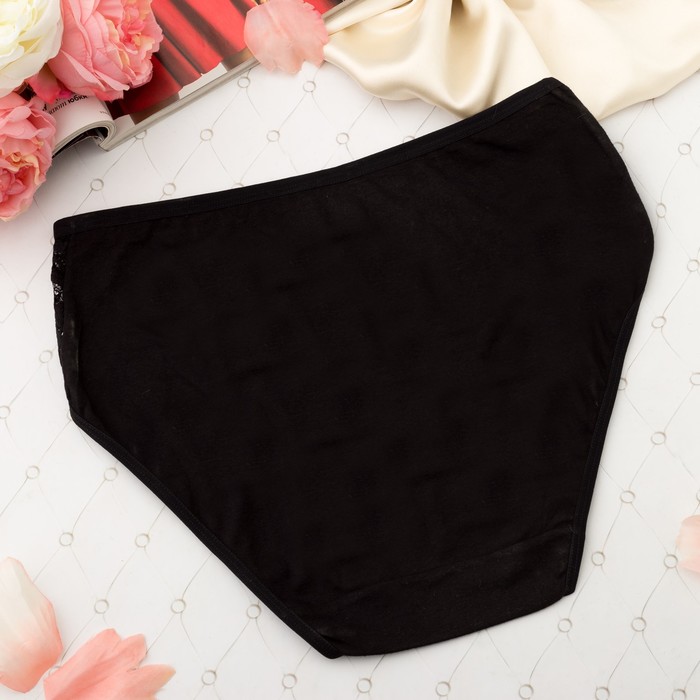 Трусы женские слипы Collorista (кружево, горошек) 7022, размер 54-56, цвет чёрный