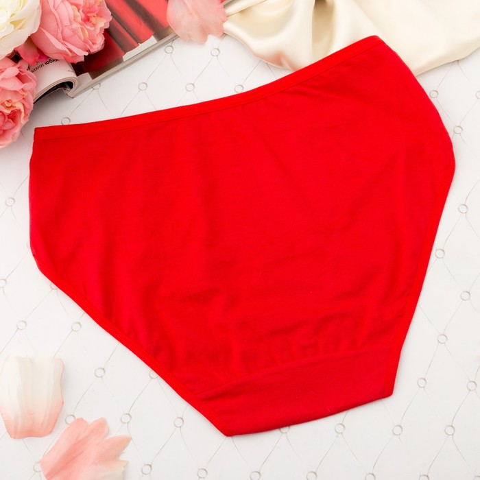 Трусы женские слипы Collorista (кружево, горошек) 7022, размер 54-56, цвет красный