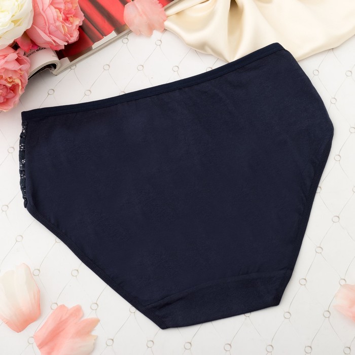 Трусы женские слипы Collorista (кружево, горошек) 7022, размер 54-56, цвет тёмно-синий