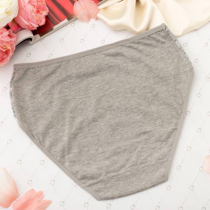 Трусы женские слипы Collorista (кружево, горошек) 7022, размер 54-56, цвет серый