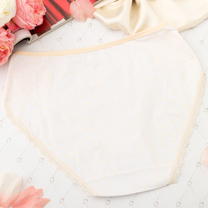 Трусы женские слипы Collorista (цветочки) 7007, размер 52-54, цвет экрю