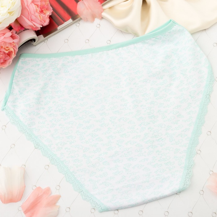 Трусы женские слипы Collorista (цветочки) 7007, размер 50-52, цвет мятный