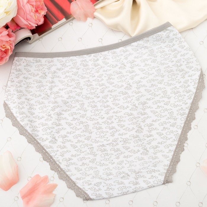 Трусы женские слипы Collorista (цветочки) 7007, размер 50-52, цвет серый