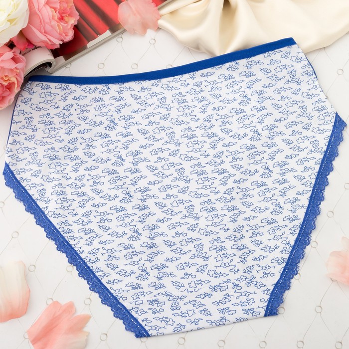 Трусы женские слипы Collorista (цветочки) 7007, размер 52-54, цвет синий