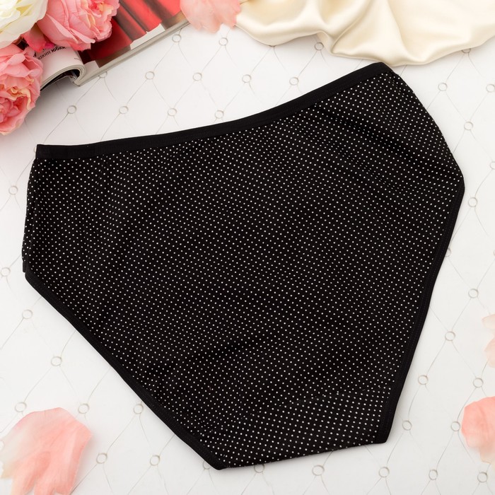Трусы женские слипы Collorista (горошек) 7030, размер 52-54, цвет чёрный