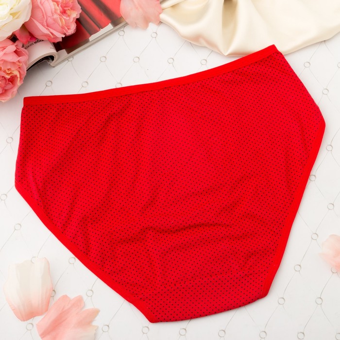 Трусы женские слипы Collorista (горошек) 7030, размер 54-56, цвет красный