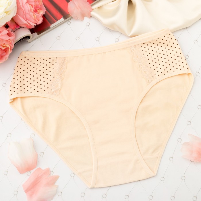 Трусы женские слипы Collorista (горошек сбоку) 7031, размер 50-52, цвет экрю