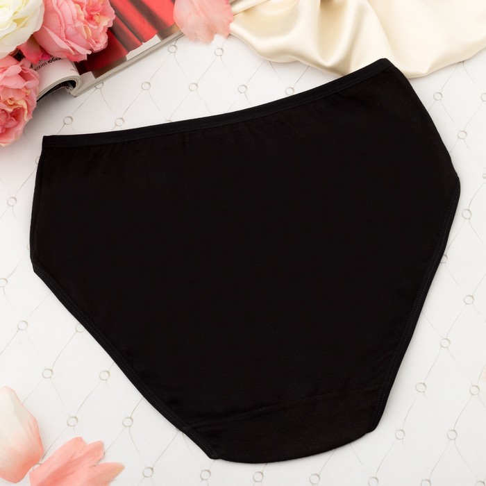 Трусы женские слипы Collorista (вышивка цветочек), размер 50-52, цвет чёрный