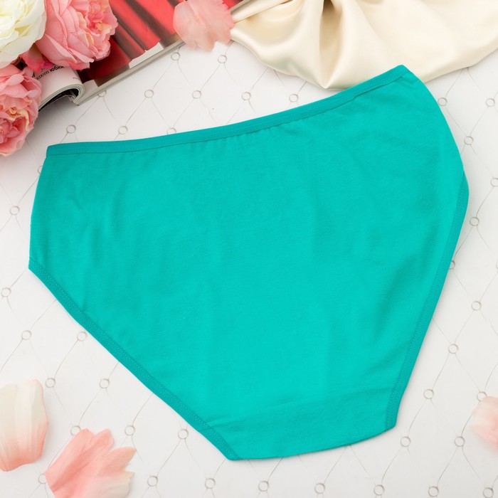 Трусы женские слипы Collorista (вышивка цветочек), размер 52-54, цвет бирюзовый