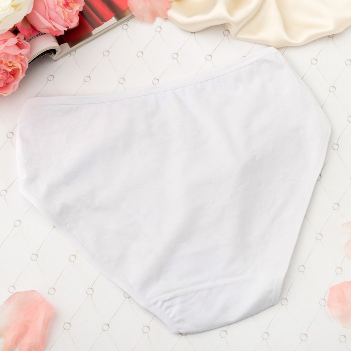 Трусы женские слипы Collorista (вышивка цветочек), размер 52-54, цвет белый