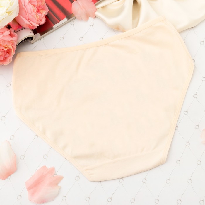 Трусы женские слипы Collorista (вышивка цветочек), размер 50-52, цвет экрю