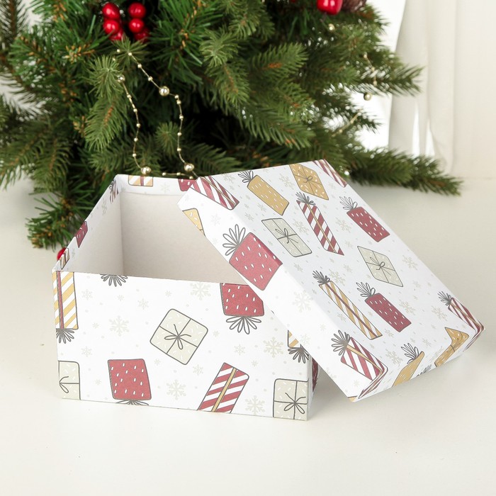 Набор коробок 3в1 "Подарки белые", 19,5 х 19,5 х 11 - 15,5 х 15,5 х 9 см