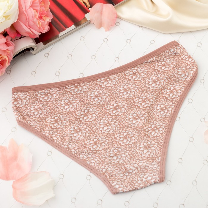 Трусы женские слипы Collorista (мелкие цветы), размер 40-42, цвет шоколад