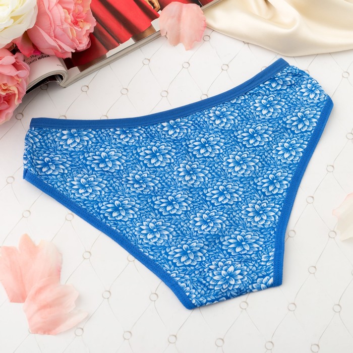 Трусы женские слипы Collorista (мелкие цветы), размер 44-46, цвет голубой