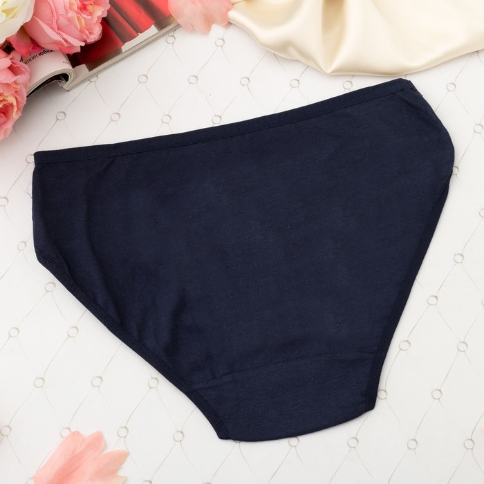 Трусы женские слипы Collorista (кружевная полоска), размер 50-52, цвет тёмно-синий