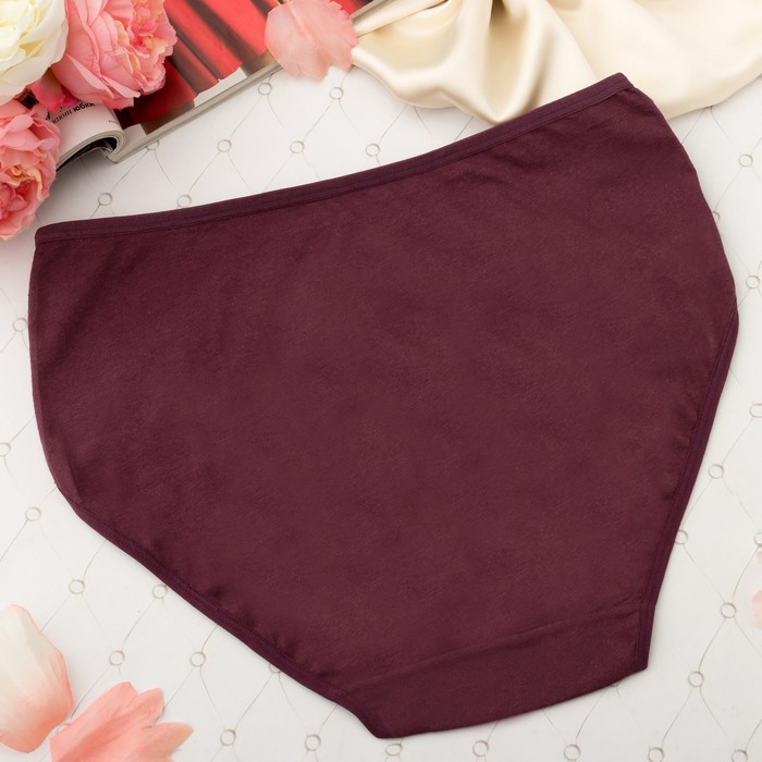 Трусы женские слипы Collorista (кружево, горошек) 7022, размер 50-52, цвет бордо