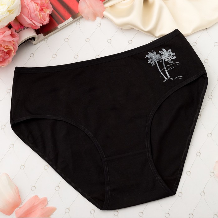 Трусы женские слипы Collorista "Курортные", размер 54-56, цвет чёрный 7026 3885678