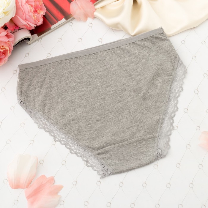 Трусы женские слипы Collorista (кружевные вставки), размер 46-48, цвет серый