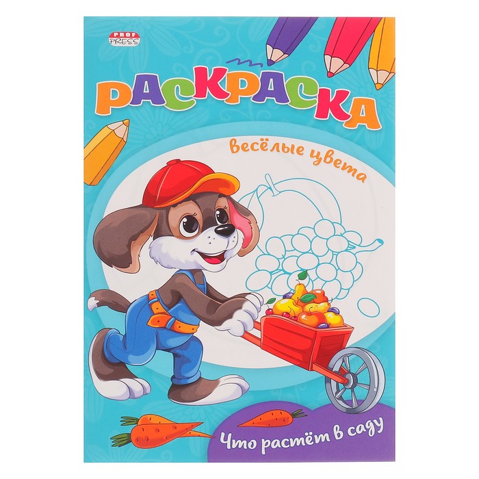 Раскраска А5 Весёлые цвета "Что растет в саду?"