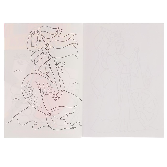 Раскраска с калькой А4 "Красавицы-принцессы"