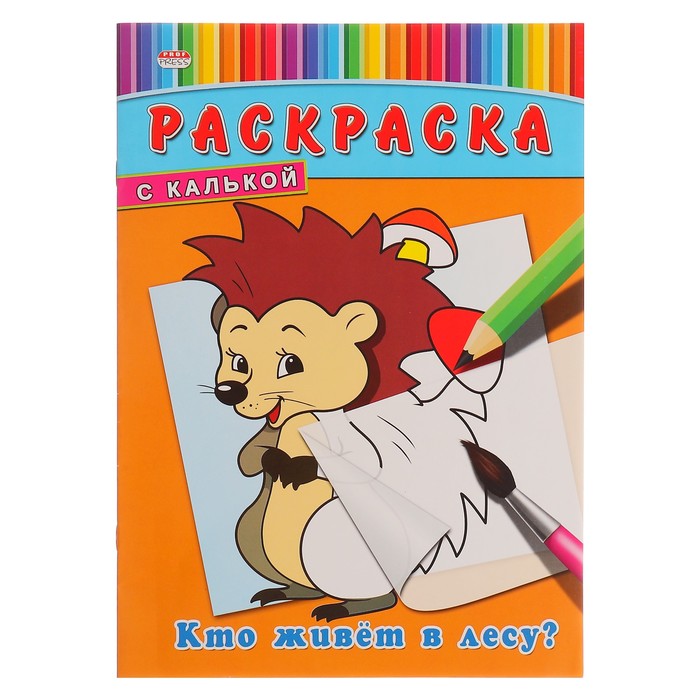 Раскраска с калькой А4 "Кто живет в лесу?"