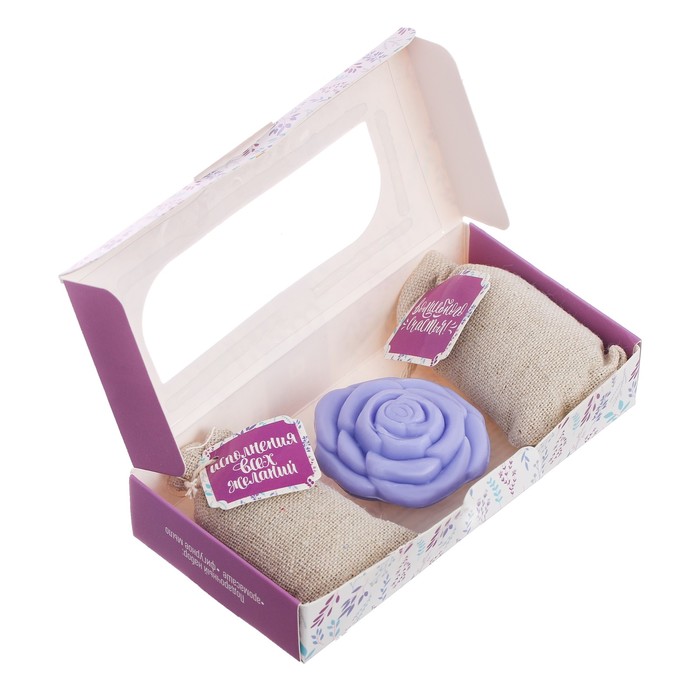 Аромасаше и мыло в форме розочки "Приятных моментов"