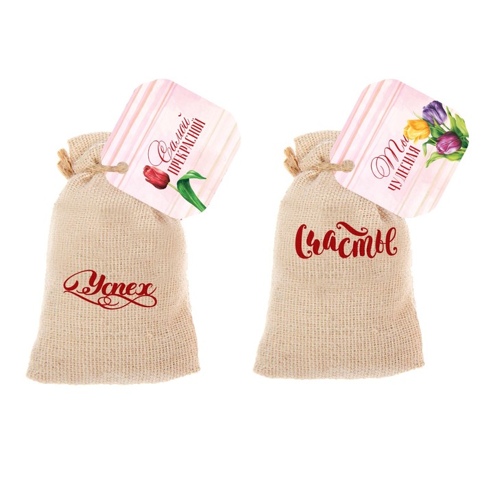 Набор: 2 мешочка аромасаше, сухоцветы, свеча и полотенце "Сама нежность"