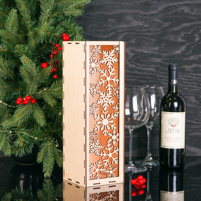 Подарочная коробка "Снежинки", 12 х 10,5 х 35 см