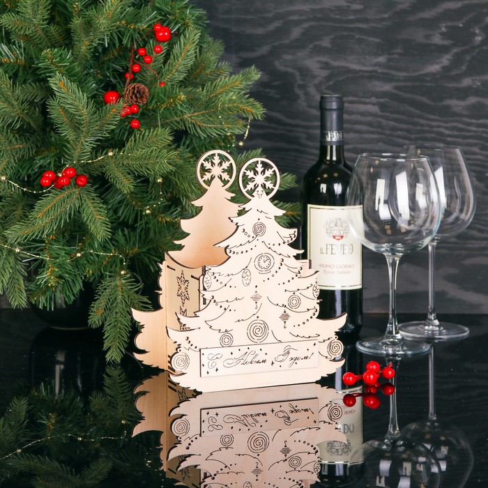 Подарочная коробка-сумка "С Новым годом!", 20 х 12 х 24 см