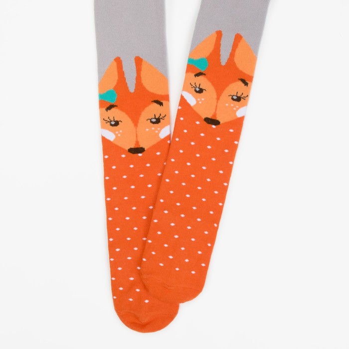 Колготки детские "Лисичка серая", рост 116-122 см, серые, 80% хл.,17% п/а, 3% эл.