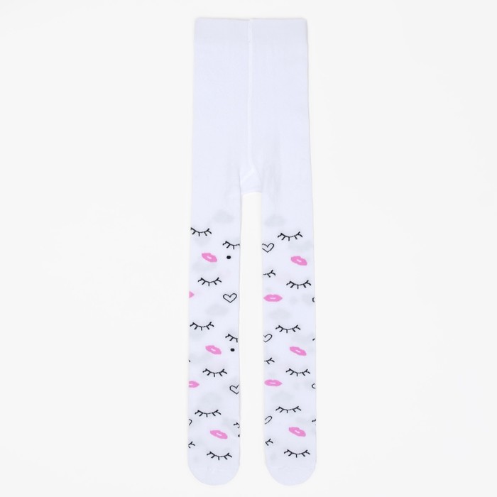 Колготки детские "Глазки", рост 104-110 см, белые, 80% хл.,17% п/а, 3% эл.