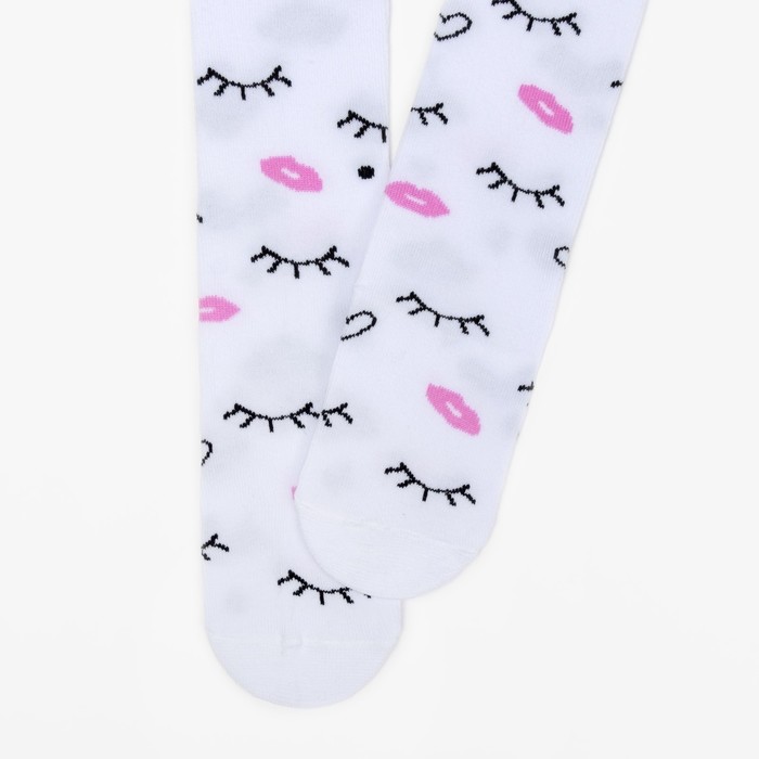 Колготки детские "Глазки", рост 128-134 см, белые, 80% хл.,17% п/а, 3% эл.