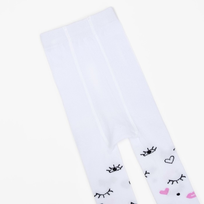 Колготки детские "Глазки", рост 128-134 см, белые, 80% хл.,17% п/а, 3% эл.