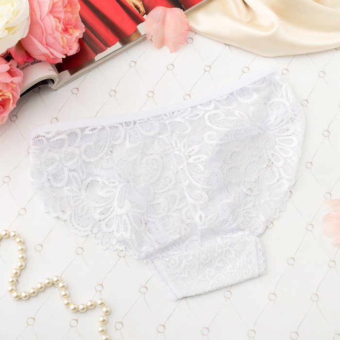 Трусы кружевные женские слипы Collorista 6726, размер 42-44 (XXL), цвет белый