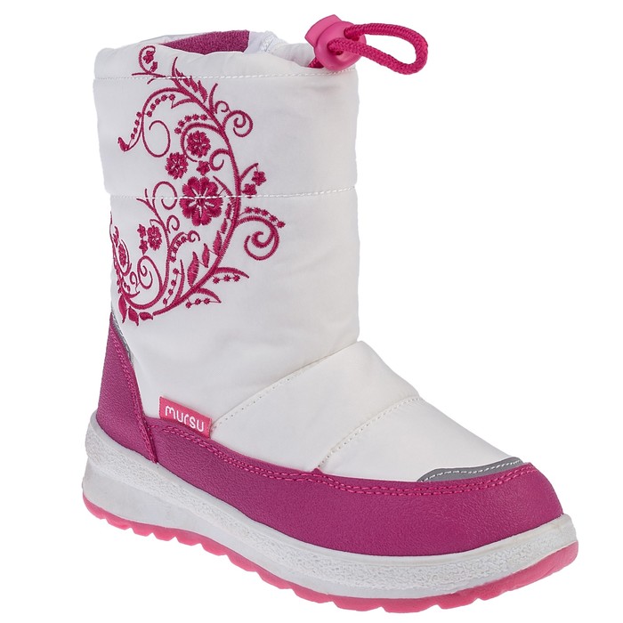 Сапоги детские для девочки арт. 205492 (белый/ бордовый) (р. 31)